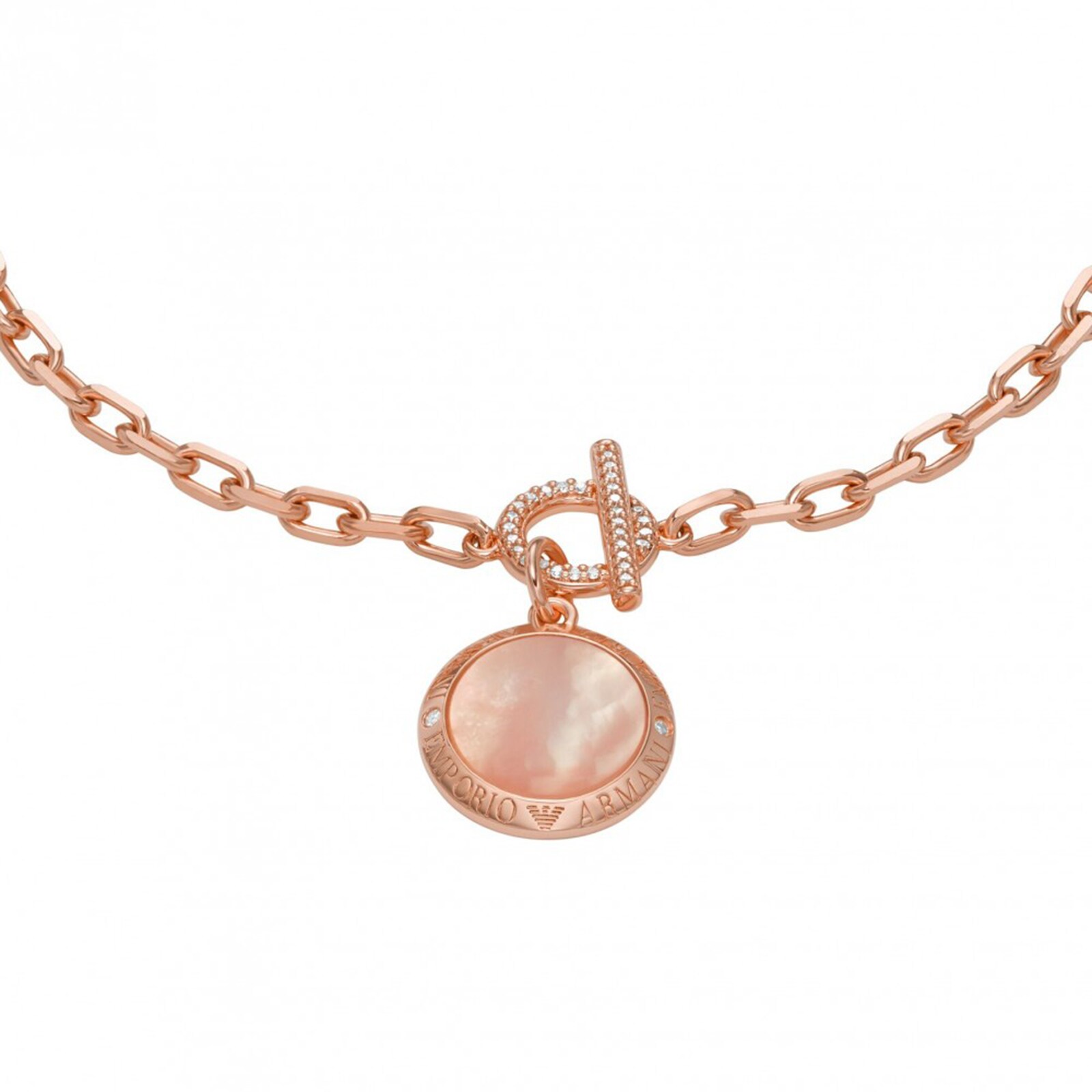 Emporio Armani Ladies Rose Gold Coloured Mother Of Pearl Bracelet Emporio Armani Ladies Rose Gold Coloured Mother Of Pearl Bracelet
