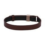 Emporio Armani Mens Brown Leather Bracelet