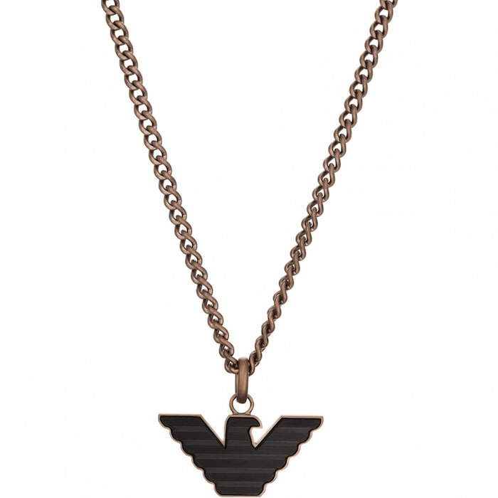Emporio Armani Mens Stainless Steel Eagle Pendant Necklace