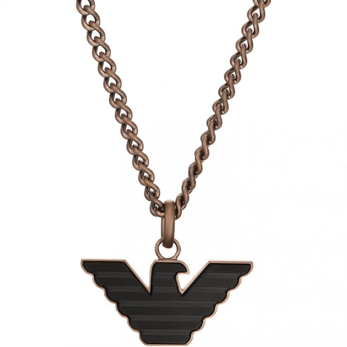 Emporio Armani Mens Stainless Steel Eagle Pendant Necklace