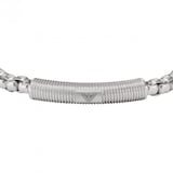 Emporio Armani Mens Stainless Steel Curved Bar Chain Bracelet