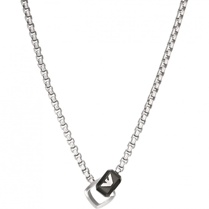 Emporio Armani Mens Stainless Steel Pendant Necklace