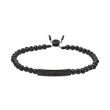 Emporio Armani Mens Black Beaded Bracelet