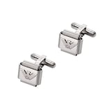 Emporio Armani Mens Stainless Steel Logo Cufflinks