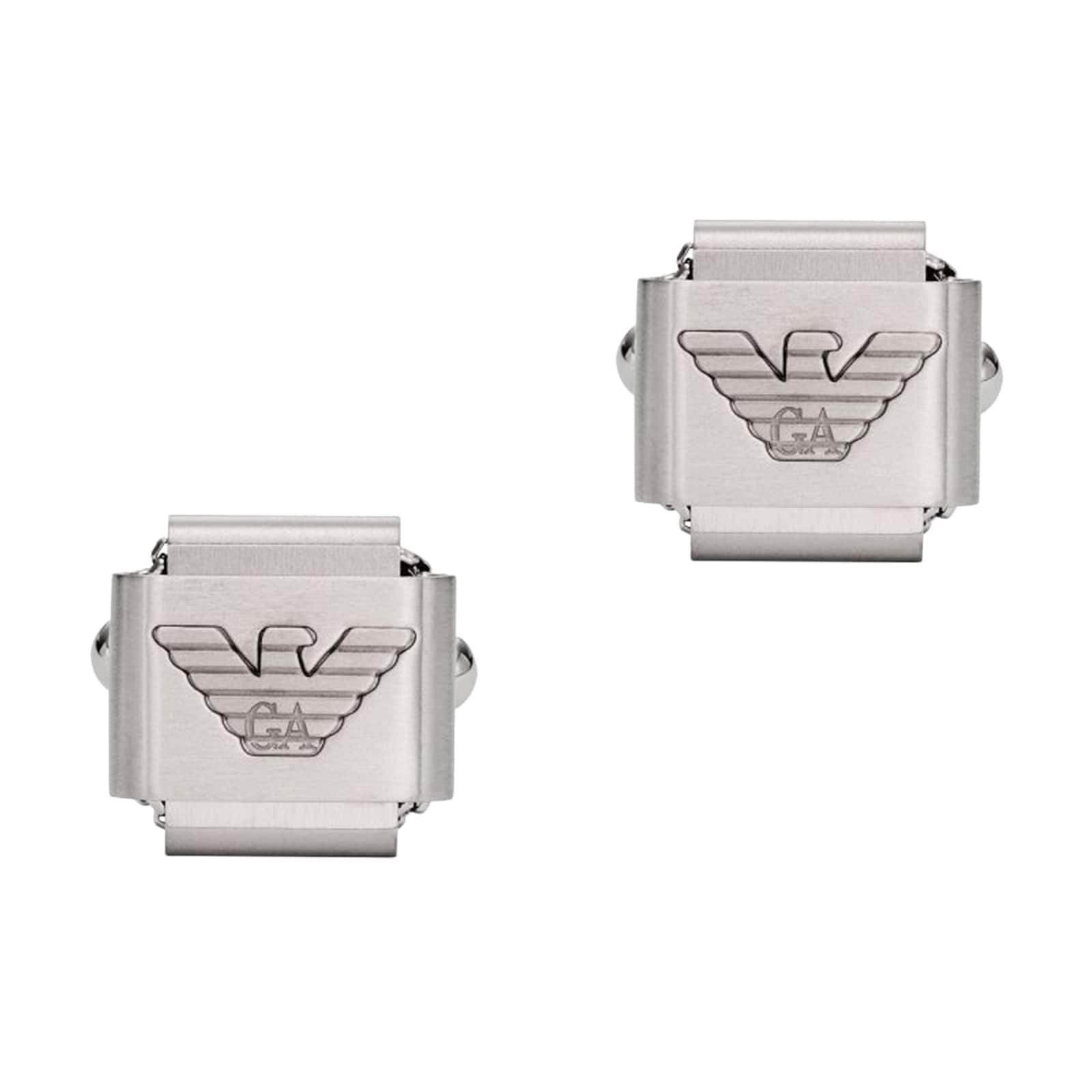 Armani Mens Stainless Steel Logo Cufflinks EGS2917040 Goldsmiths