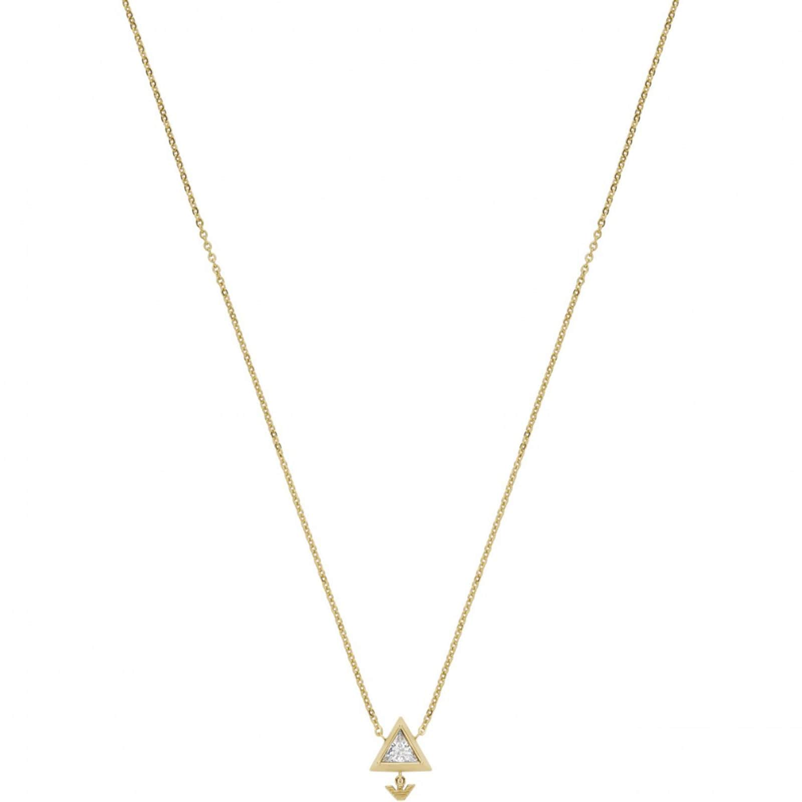 Ladies Yellow Gold Coloured Triangle Pendant Necklace