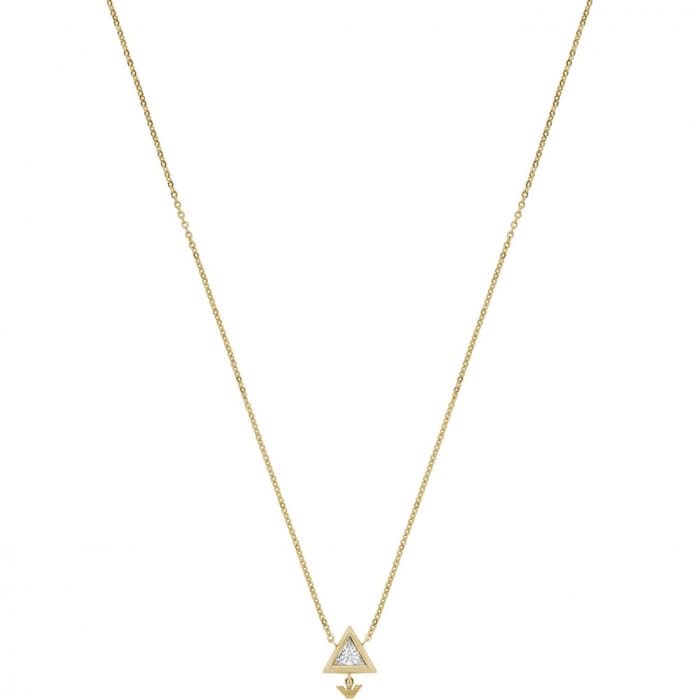 Armani Womens Yellow Gold Coloured Triangle Pendant Necklace