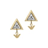 Emporio Armani Ladies Yellow Gold Coloured Triangle Stud Earrings