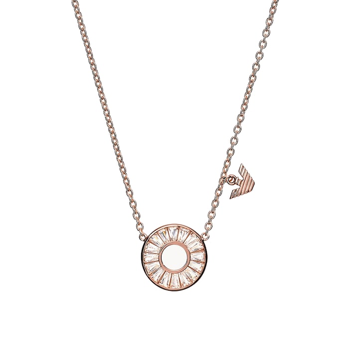 Emporio Armani Ladies Rose Gold Coloured Pendant Necklace