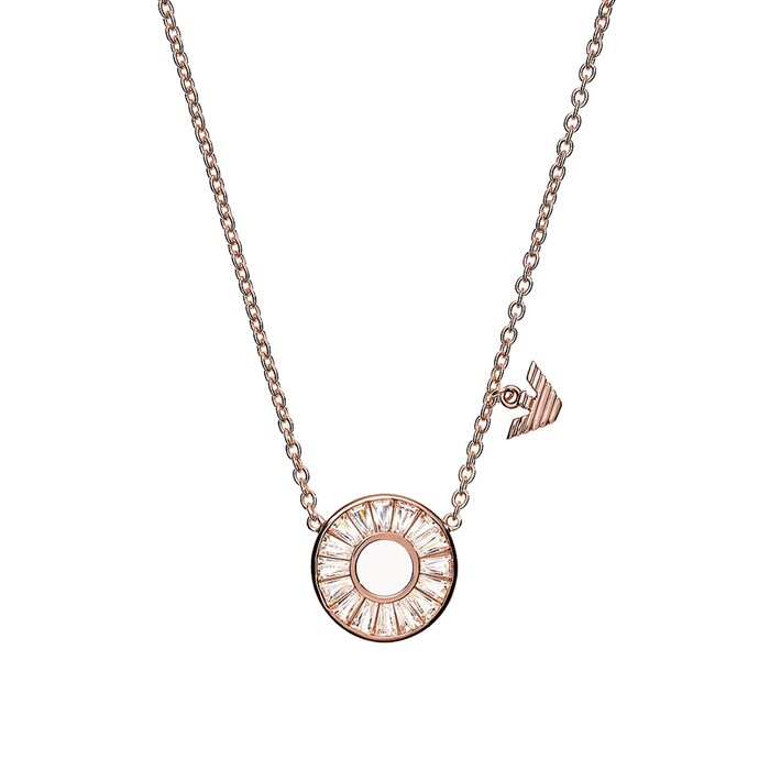 Emporio Armani Ladies Rose Gold Coloured Pendant Necklace