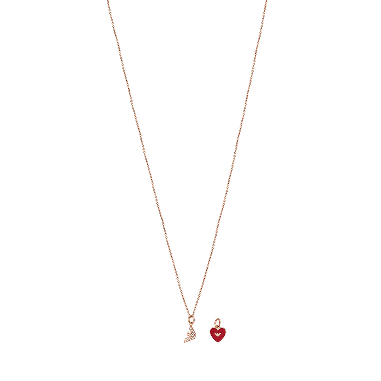 Womens Rose Gold Coloured Necklace & Charm Set