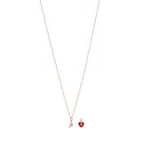 Emporio Armani Ladies Rose Gold Coloured Necklace & Charm Set