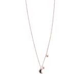 Emporio Armani Womens Rose Gold Coloured Moon Pendant Necklace