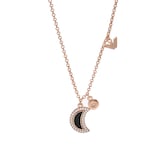 Emporio Armani Womens Rose Gold Coloured Moon Pendant Necklace