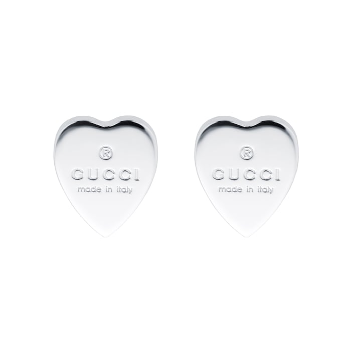 Gucci Trademark Silver Heart Earrings