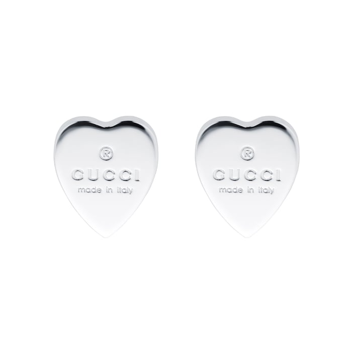 Gucci Trademark Silver Heart Earrings YBD22399000100U | Goldsmiths