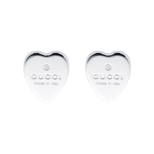 Gucci Trademark Silver Heart Earrings