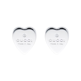 Gucci Trademark Silver Heart Earrings YBD22399000100U | Mappin and Webb
