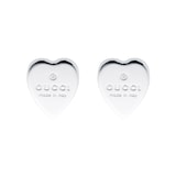 Gucci Sterling Silver Trademark Heart Earrings
