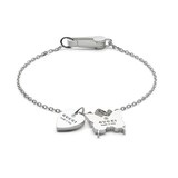 Gucci Trademark Silver Butterfly and Heart 17cm Bracelet