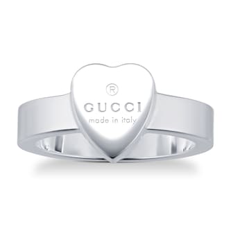 Gucci Silver Heart Trademark Ring - Ring Size 7.25
