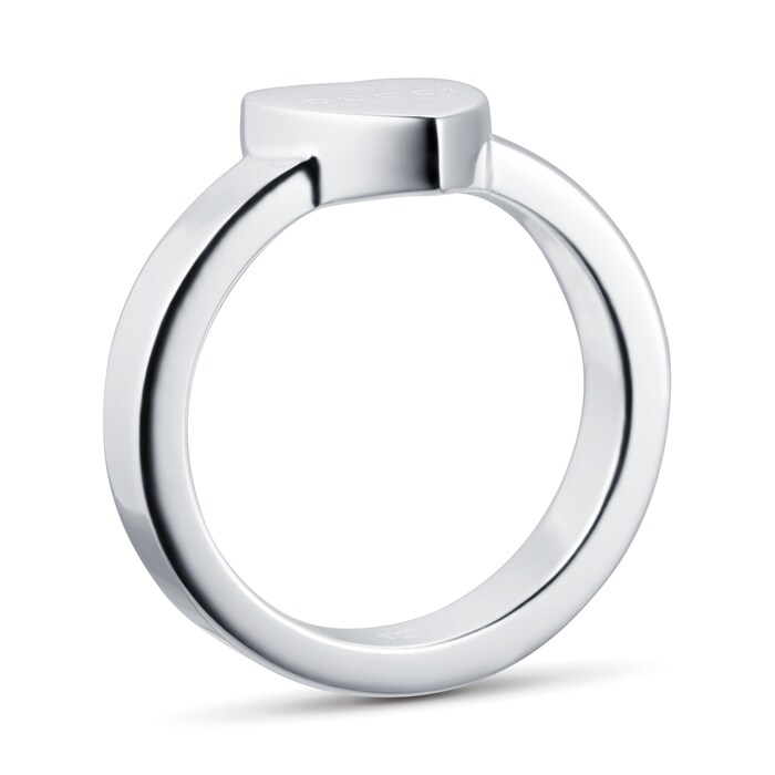 Gucci Silver Heart Trademark Ring - Ring Size 7.25