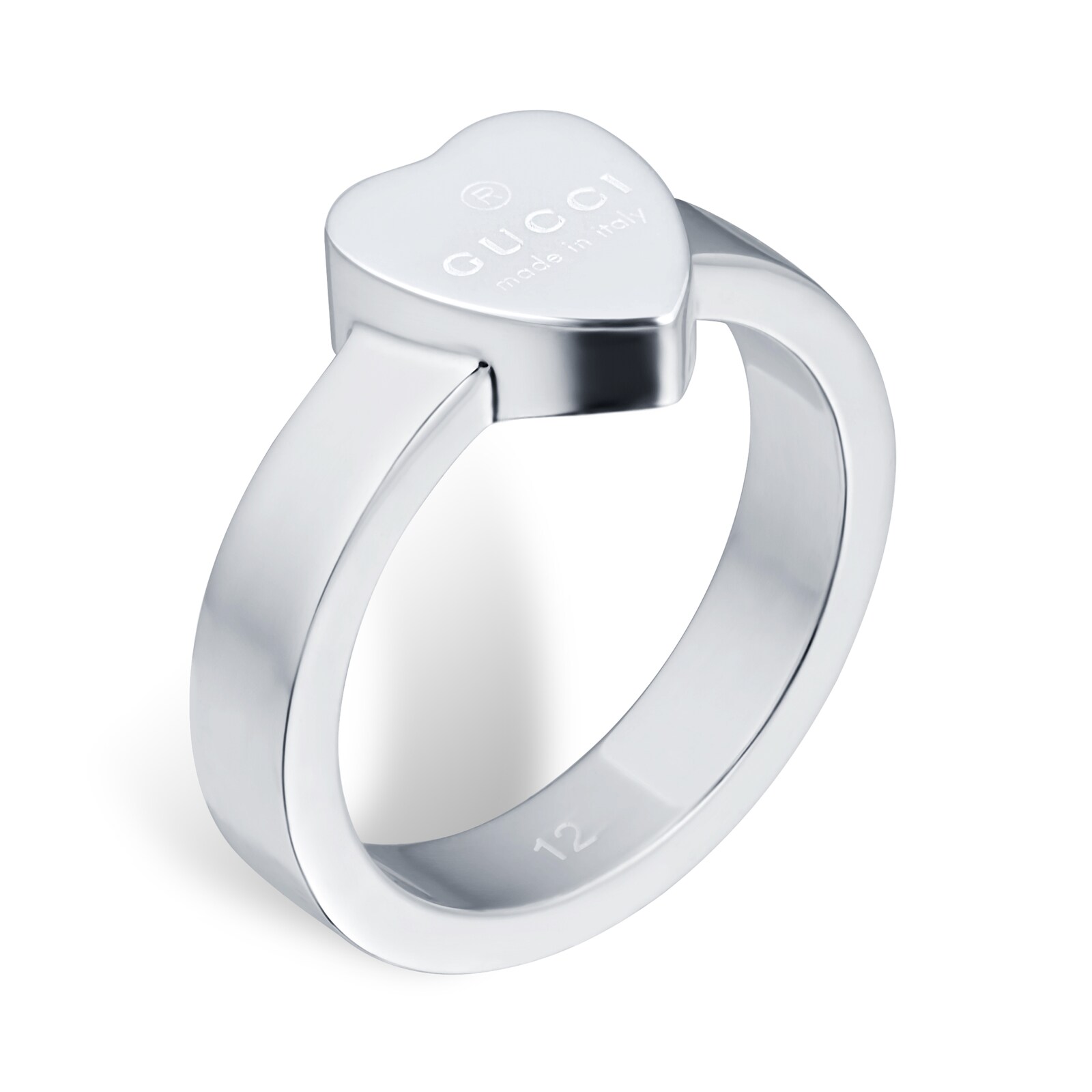 Gucci Silver Heart Trademark Ring - Ring Size 7.25