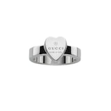 Gucci Trademark 9.5mm Silver Heart Ring - Size 6.5