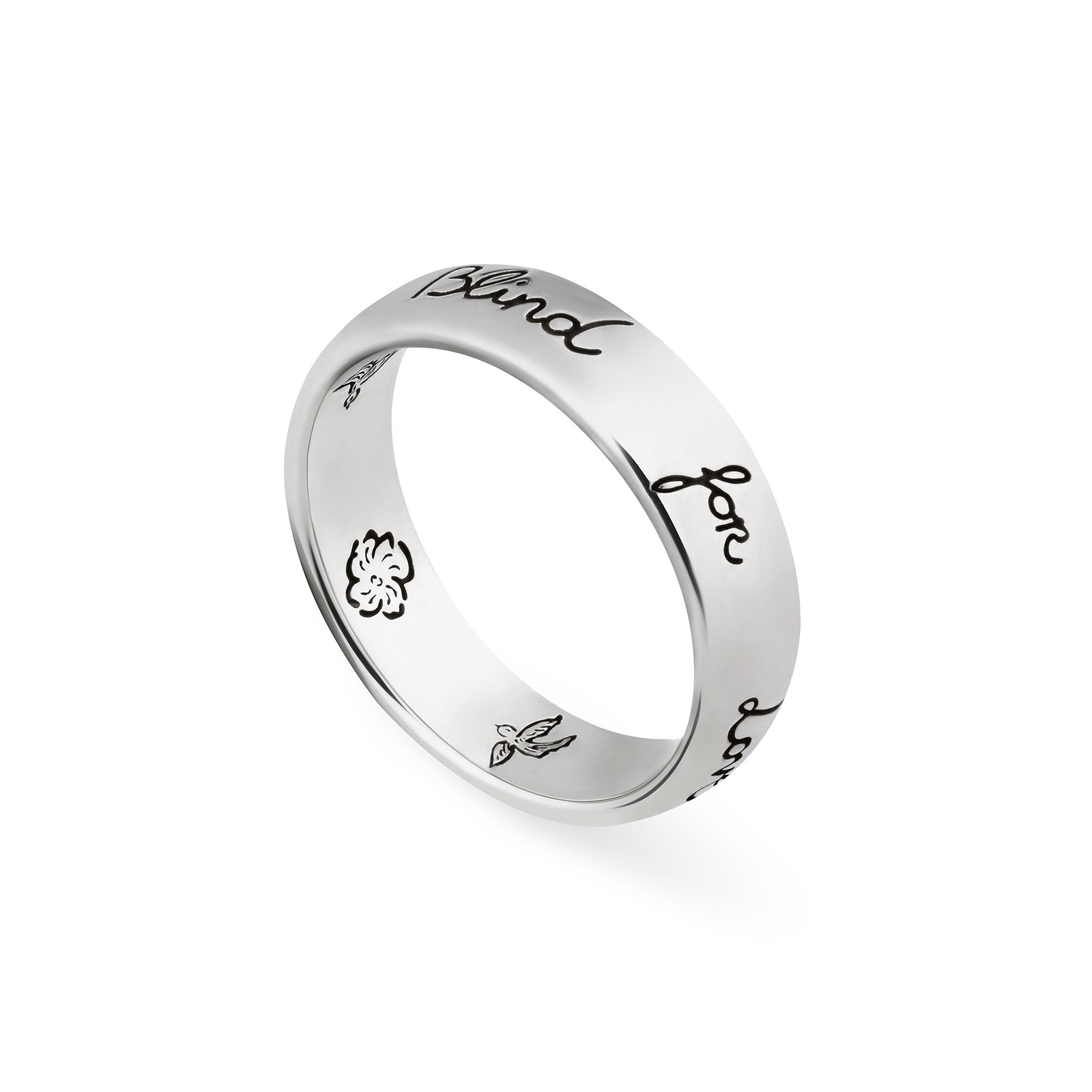 Gucci  Exclusive Sterling Silver Blind for Love 5mm Band Size 6.5