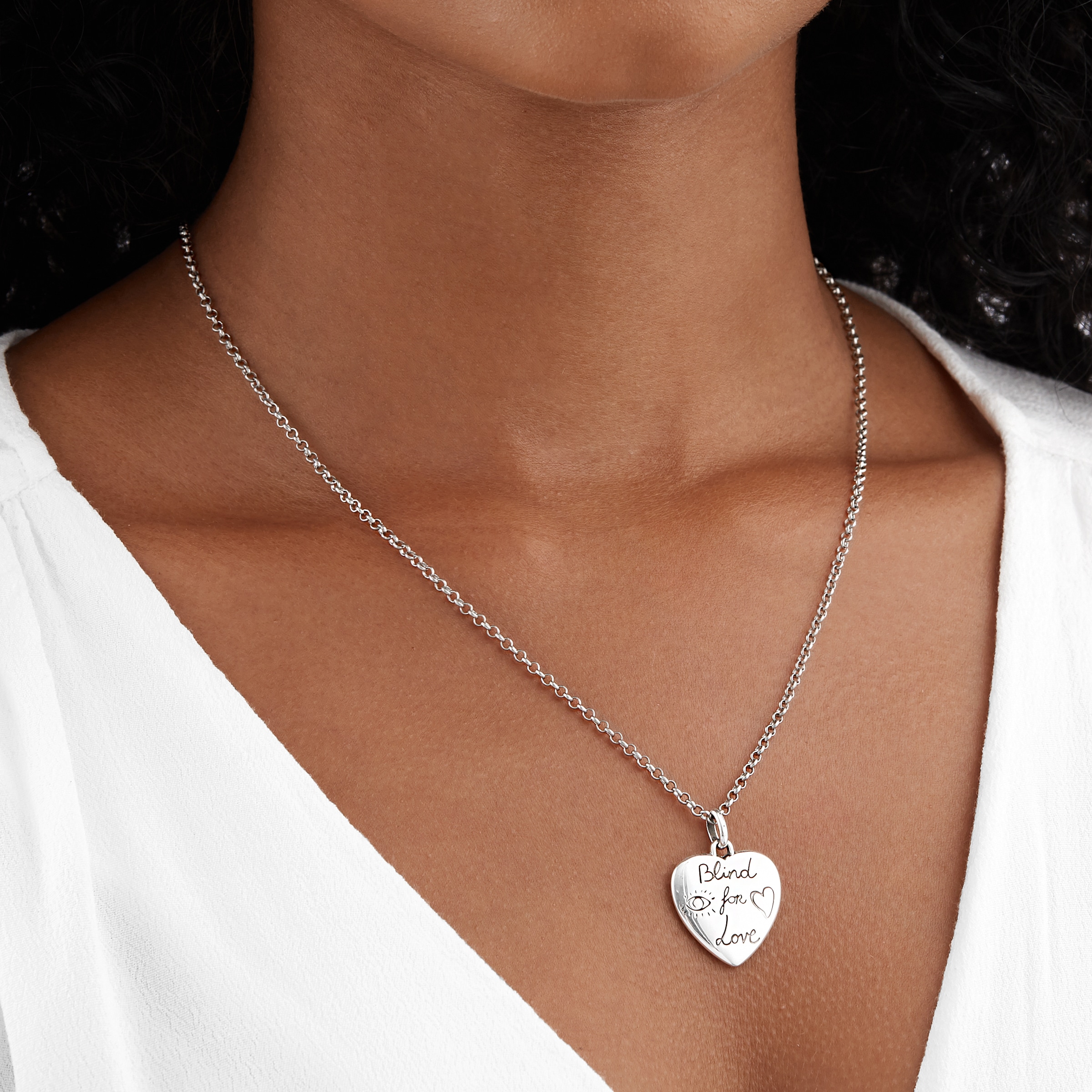 NIB - GUCCI Blind For Love Sterling Silver Tiger Pendant Necklace | eBay