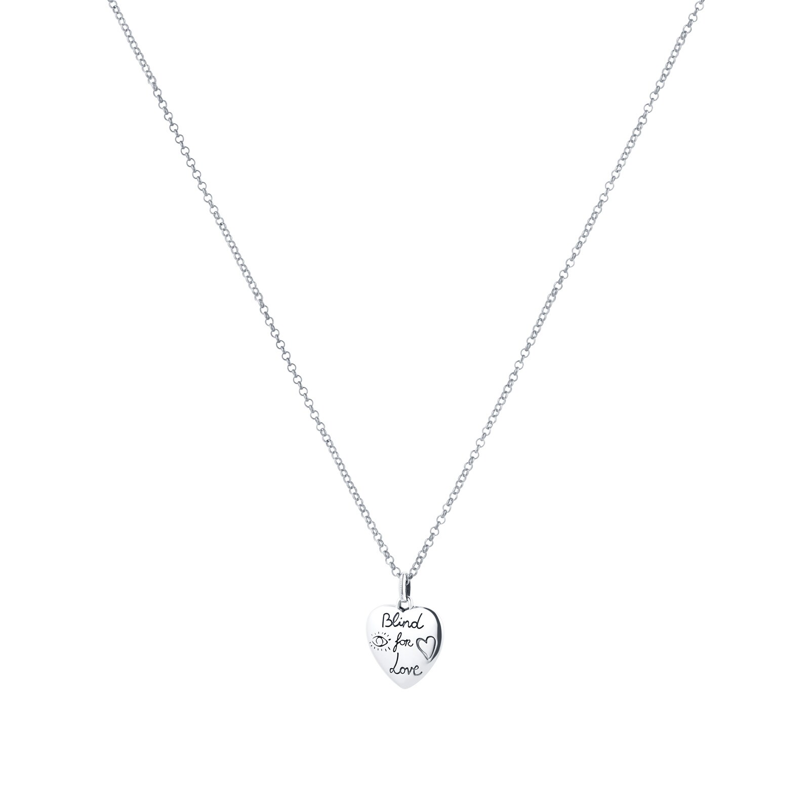 Gucci Silver 'Blind For Love' Necklace Gucci