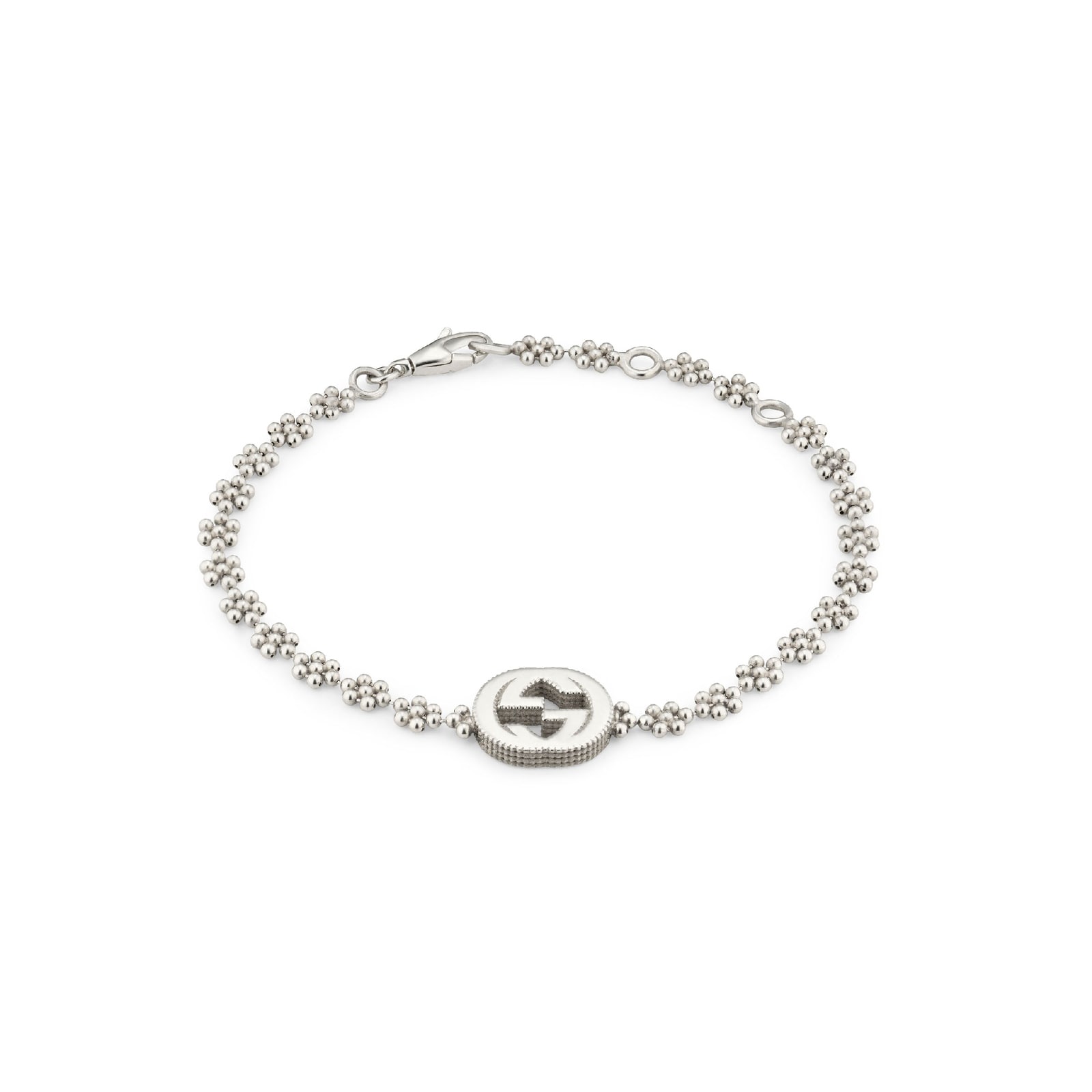 Gucci Interlocking Silver Bracelet in Metallic for Men  Lyst