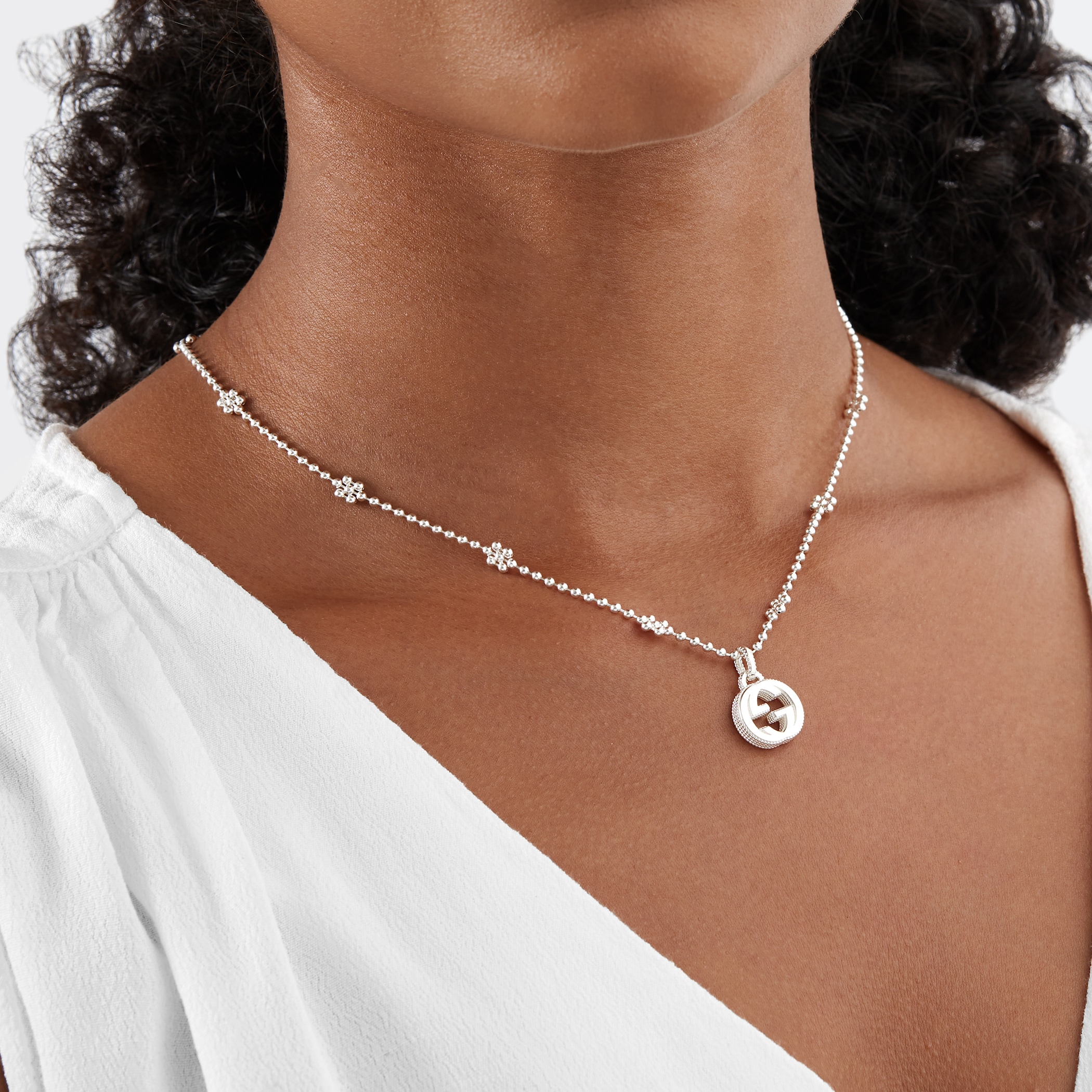 Gucci Gucci Interlocking Sterling Silver Necklace Gucci Gucci Interlocking Sterling Silver Necklace