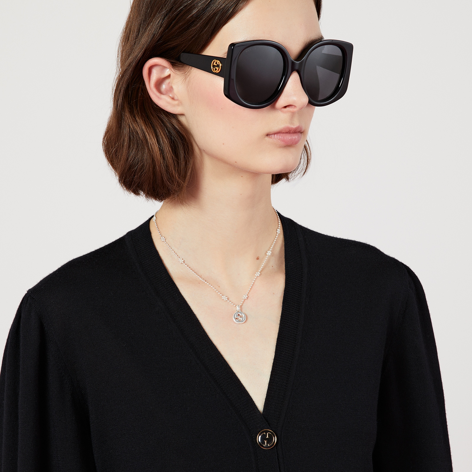 Gucci Sterling Silver Interlocking G Necklace 36-40cm