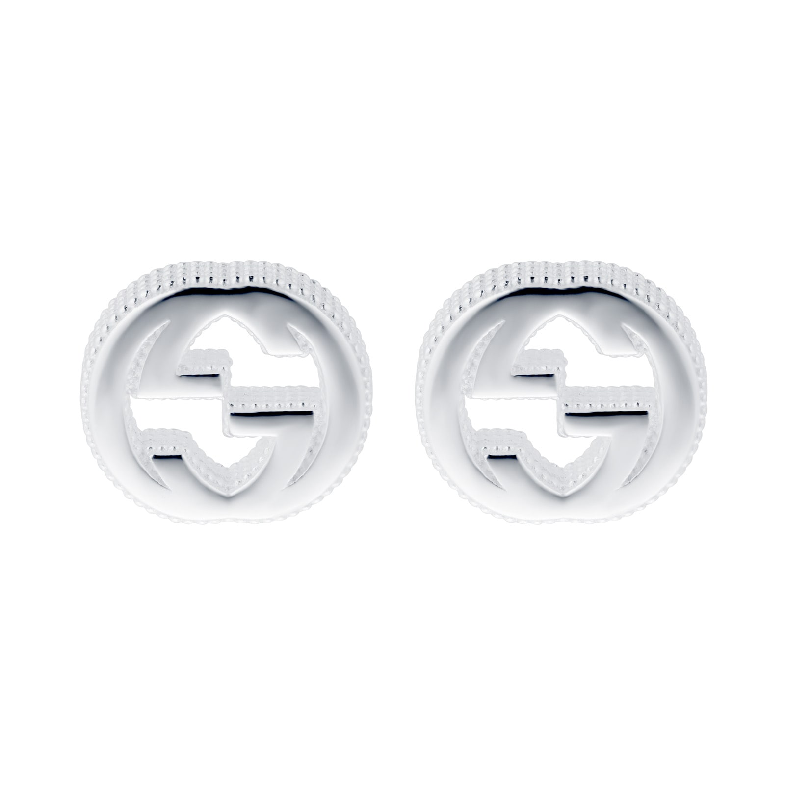 Gucci Interlocking G Earrings in Silver YBD47922700100U | Mappin and Webb