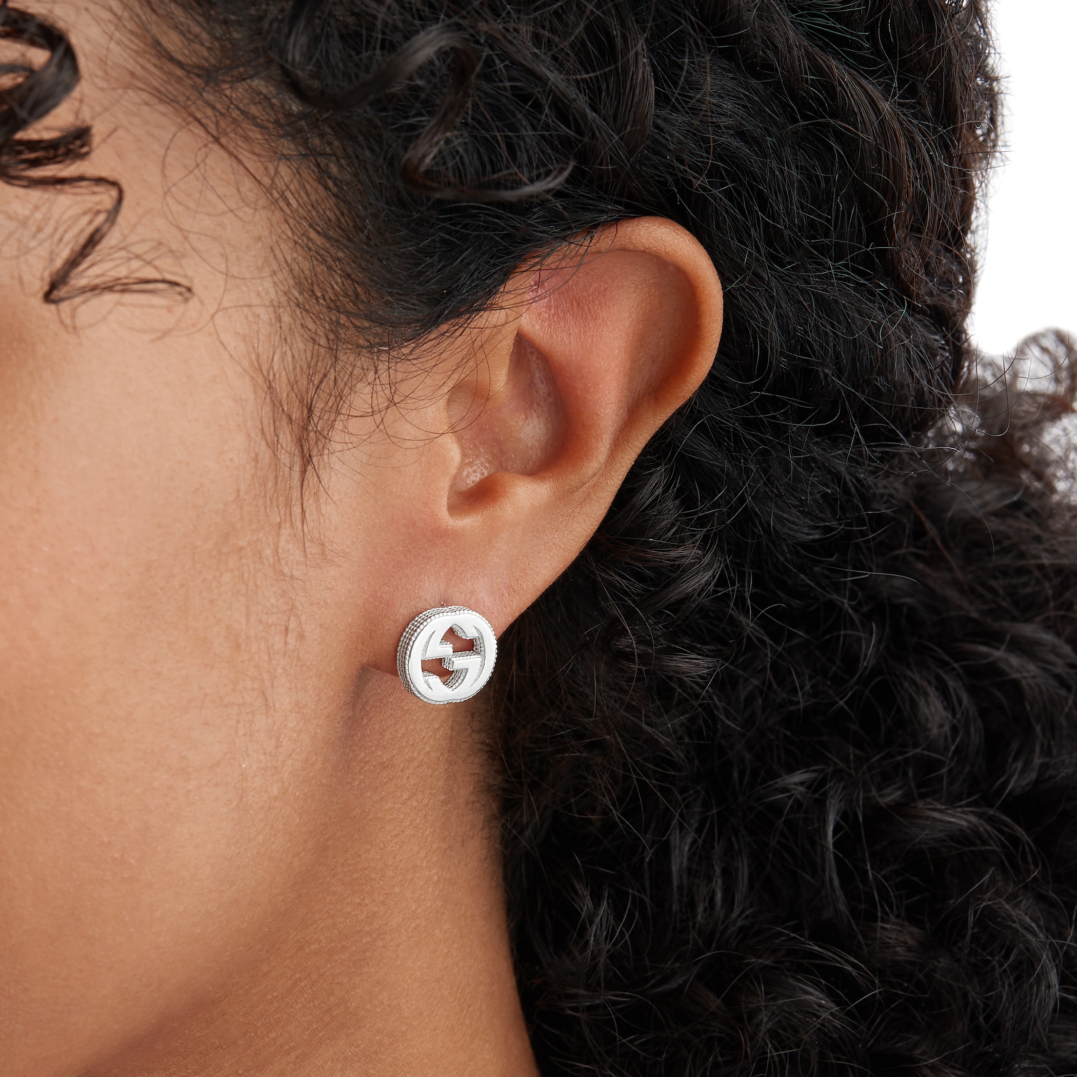 Gucci Gucci Interlocking Sterling Silver Earrings