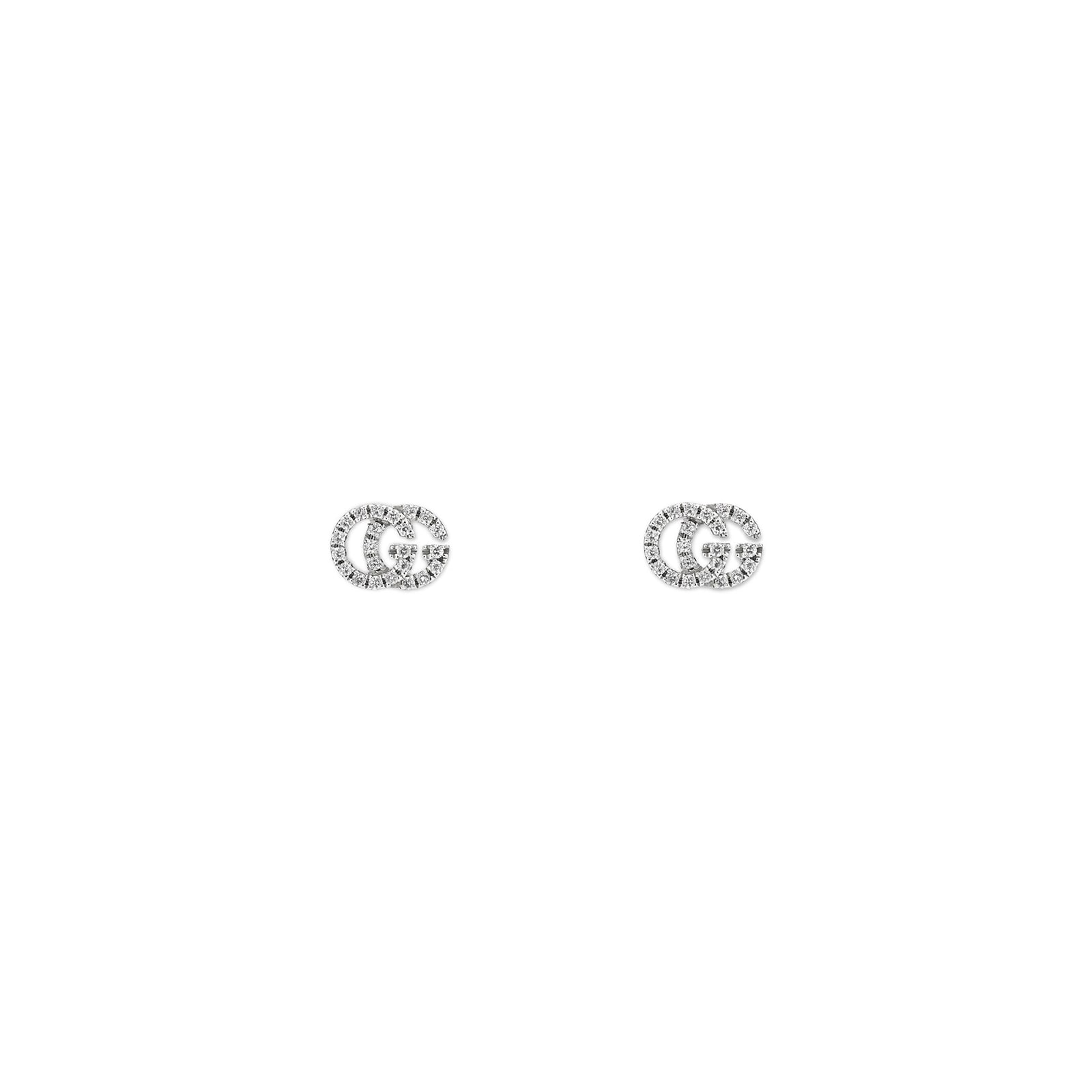 Gucci 18ct White Gold GG Running 0.10cttw Pave Diamond XS Stud Earrings Gucci 18ct White Gold GG Running 0.10cttw Pave Diamond XS Stud Earrings