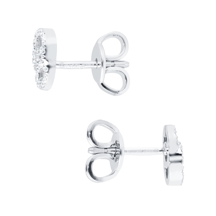 Gucci GG Running Pave 18ct White Gold 0.10cttw Diamond Stud Earrings