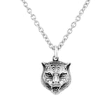 Gucci Anger Forest Feline Head Dark Finish Silver Necklace