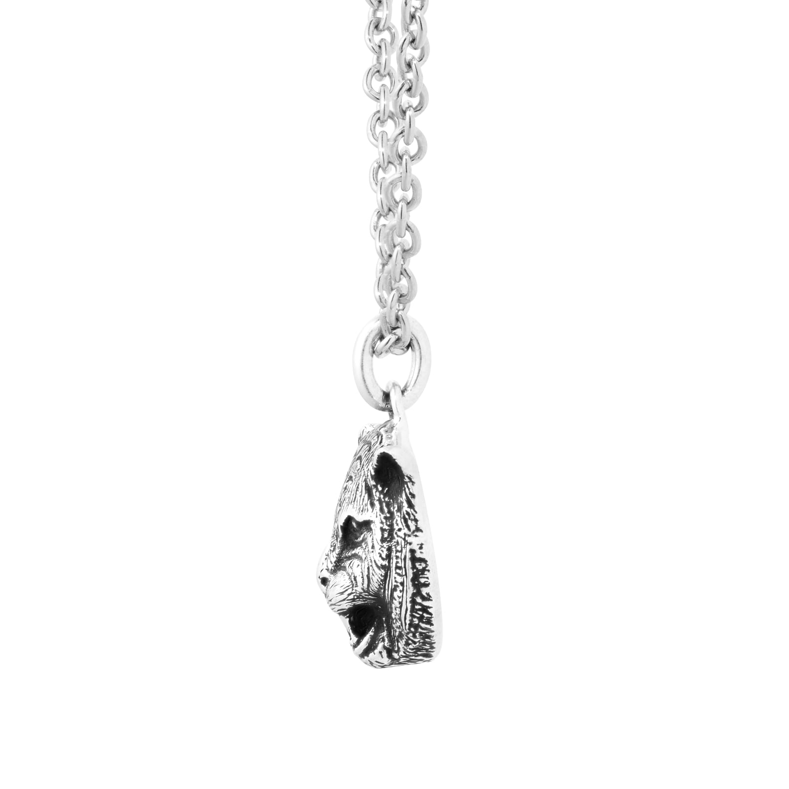 Gucci Anger Forest Feline Head Dark Finish Silver Necklace