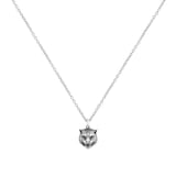 Gucci Anger Forest Feline Head Dark Finish Silver Necklace