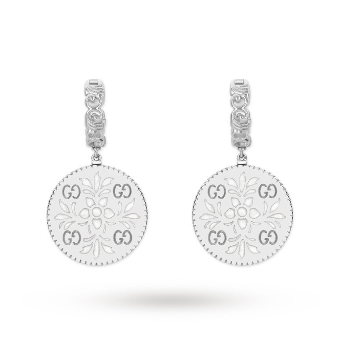 Gucci Icon Drop Earrings in 18ct White Gold
