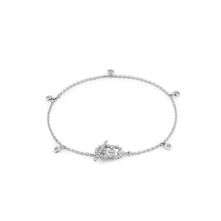 Gucci 18ct White Gold GG Running 0.20cttw Diamond Bracelet - Medium