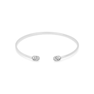 Gucci 18ct White Gold GG Running  0.10cttw Diamond Cuff