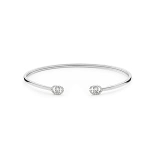 Gucci 18ct White Gold GG Running  0.10cttw Diamond Cuff