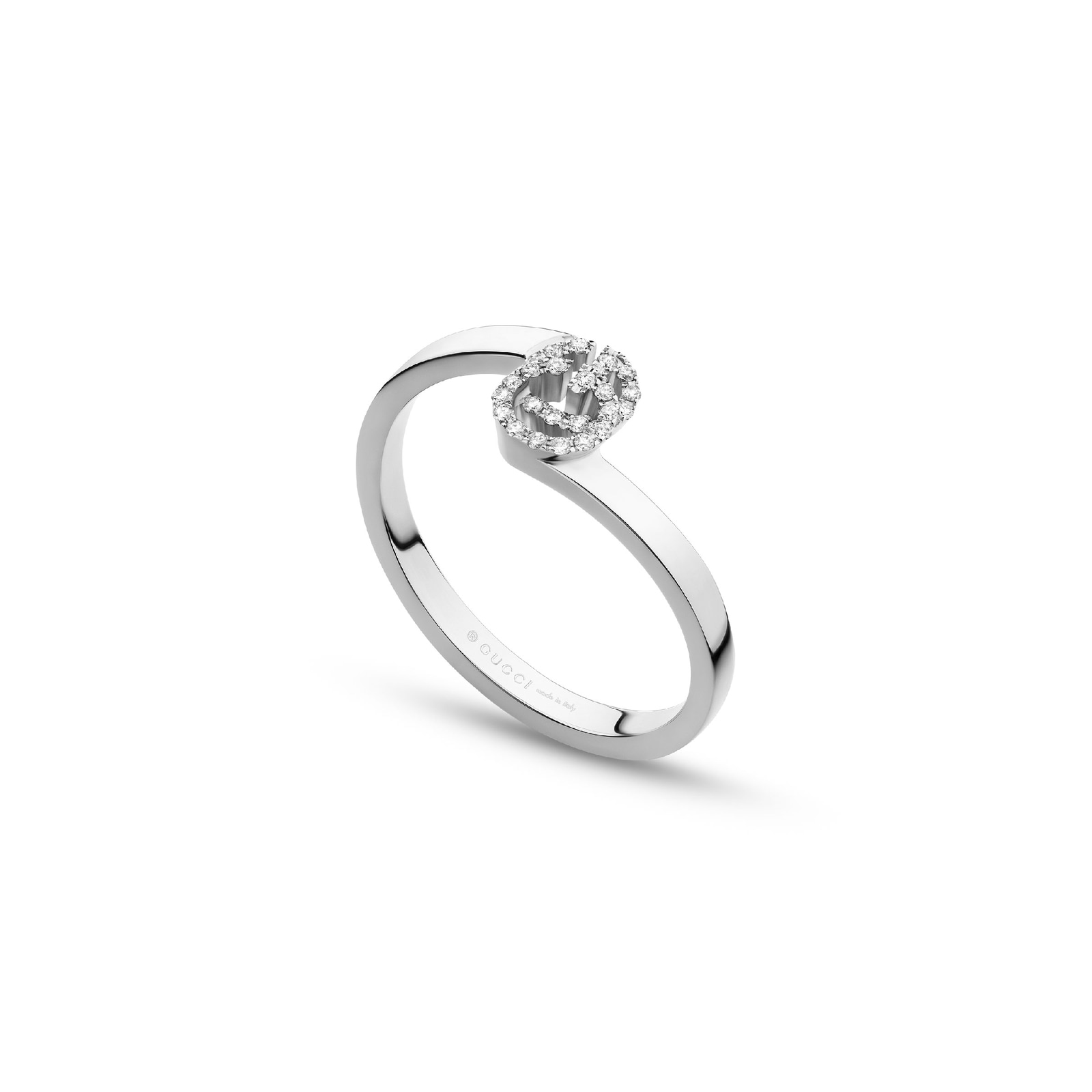 Gucci Running G 18ct White Gold 0.05cttw Diamond Ring
