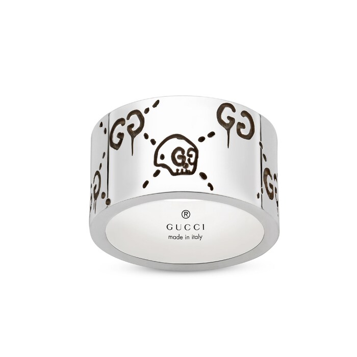 Gucci Ghost 12mm Ring In Silver