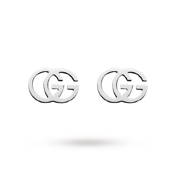 Gucci GG Tissue 18ct White Gold Stud Earrings