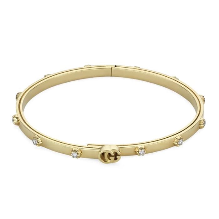 Gucci GG Running 18ct Yellow Gold 0.36ct Diamond Bangle