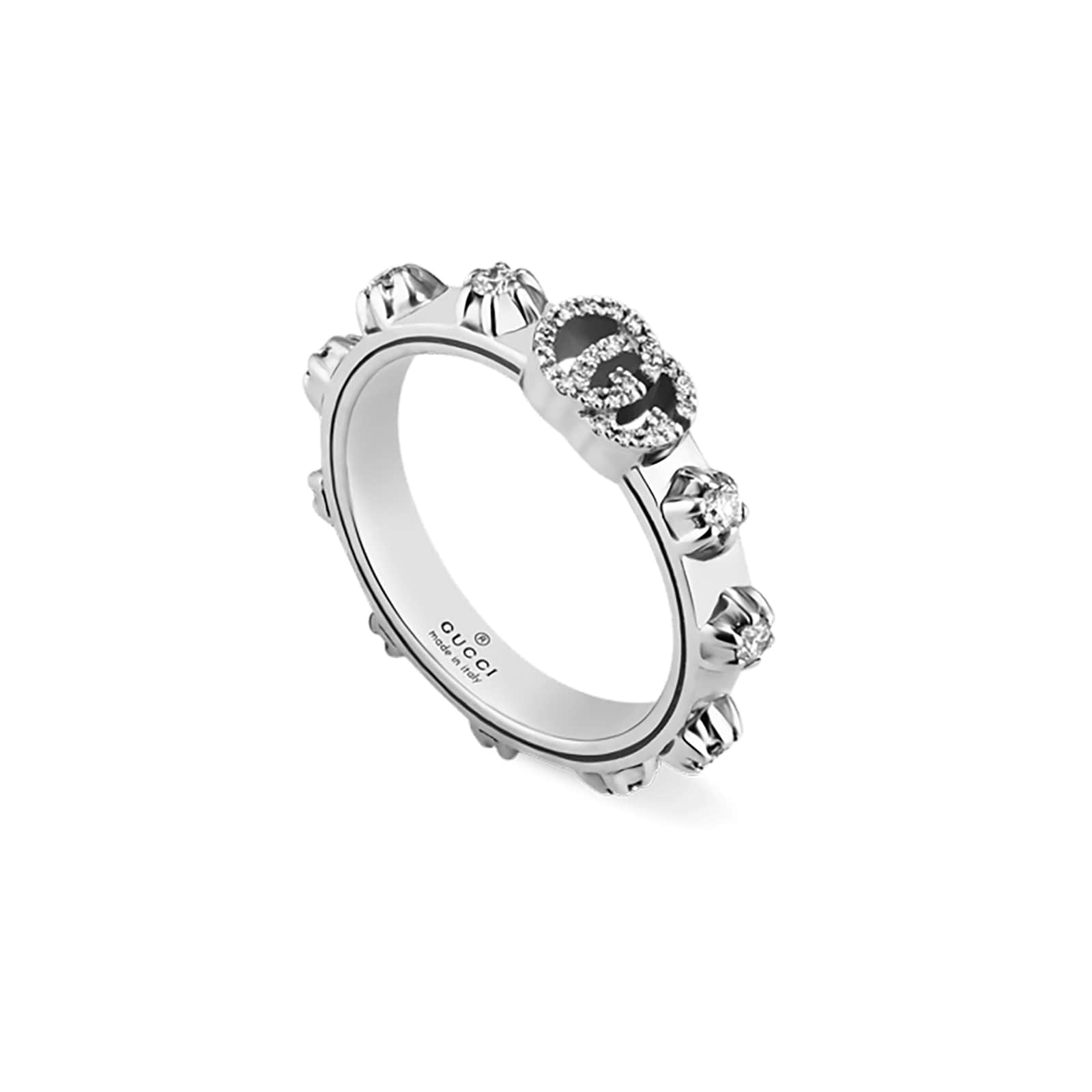 Gucci Gg Running 18ct White Gold 0.35ct Diamond Ring